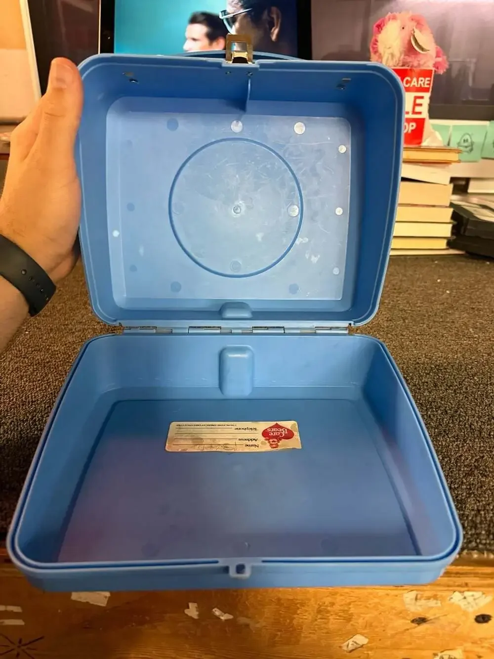 Aladdin Care Bears Blue Plastic Lunch Box